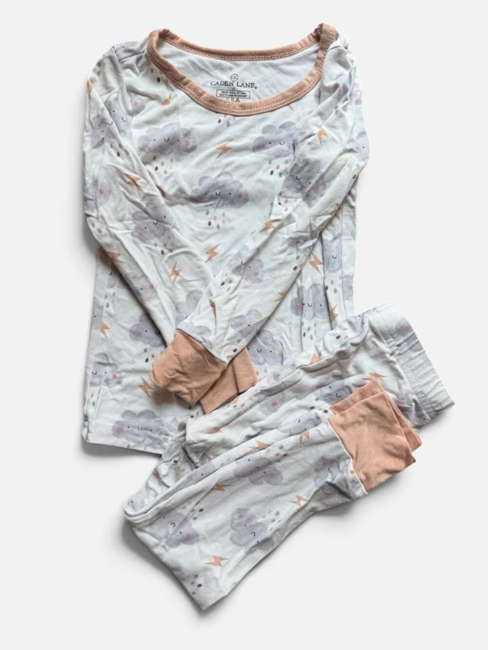 Caden Lane Bamboo Toddler Pajamas – Cloud Print – Size 2T